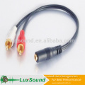 AV cable,Stereo 3.5 FEMALE jack to 2RCA male A/V cable